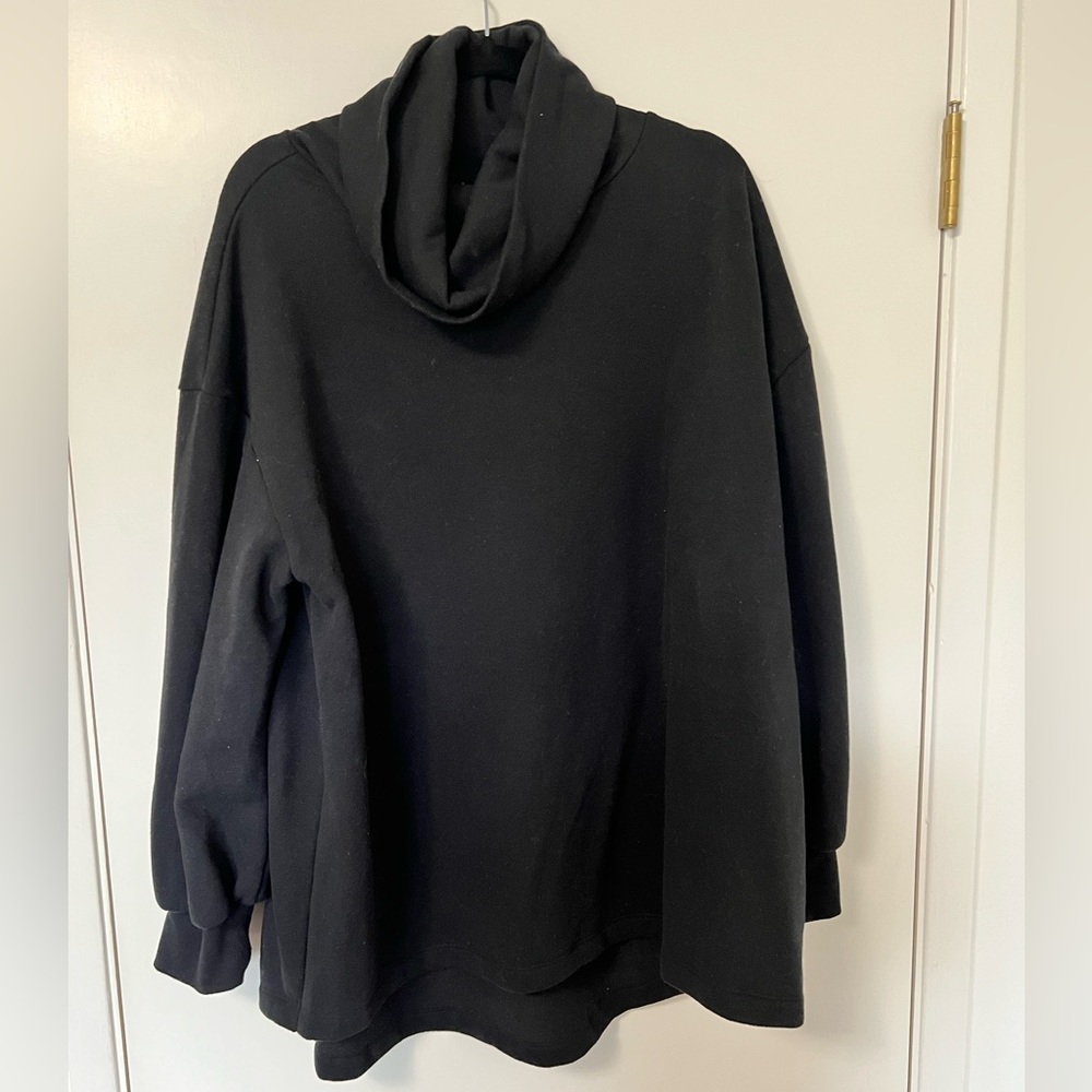 Black Ava & Viv 1X Cowl Neck Sweater.